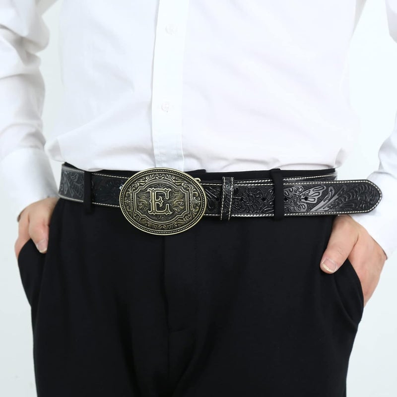 Fibbadet Store Belt Buckles Men Initial Letters A-Z Western Rodeo Cowboy Cowgirl Belt Buckle for Men Boys Halloween Birthday Party - Image 4